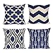 FanHomcy Navy Blue Geometric Throw Pillows Cases for Couch Decorative Cushion Covers Set of 4,18 x 18 Inch