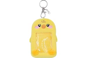 ZGMYC Cute Plush Kpop Photocard Holder with Keychain, Cartoon Bear Bunny Pig Photo Sleeve Card Holder Protector