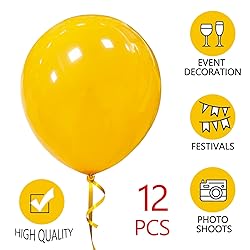 18 Inch Yellow Balloons 12 Pack Large Latex Party