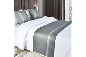 ROTAPUZ Bed Runners for Queen Size Bed, Bed Scarf for King Size Bed, Bedroom Home Hotel Decor-Light Gray||240X50cm
