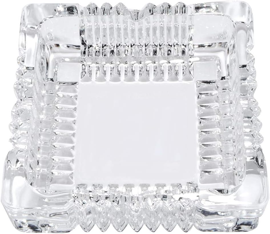 Uotyle Square Crystal Glass Smoking Ashtray - European Living Room Office Bar Indoor Restaurant Decoration - Cigar Ashtray - Men's Gift - Image 5