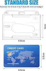Vicloon Horizontal Card Holder 2pc Clear ID Badge Protectors for Cards view 2