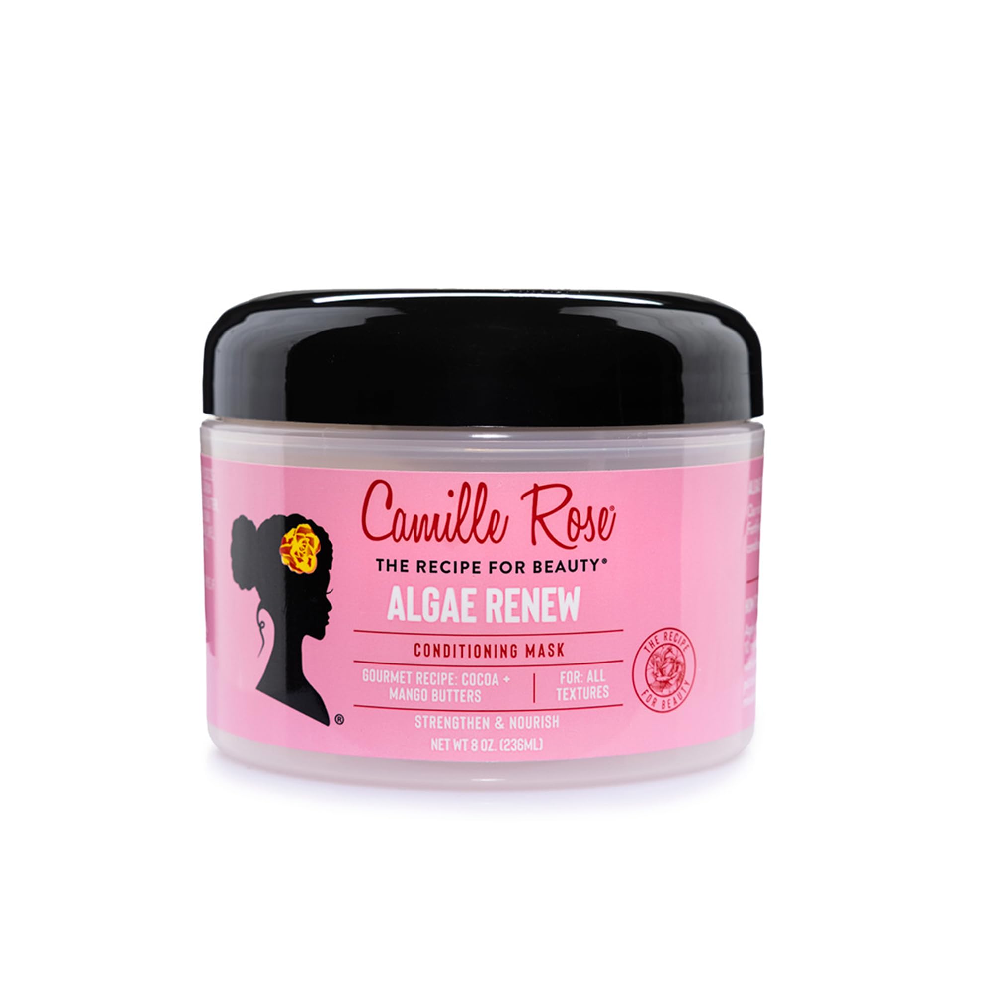 Camille Rose Algae Renew Deep Conditioning Wash Out Hair Mask, For All Hair Types, Nourish and Strengthen, Cocoa and Mango Butter, 240 ml (Pack of 1)
