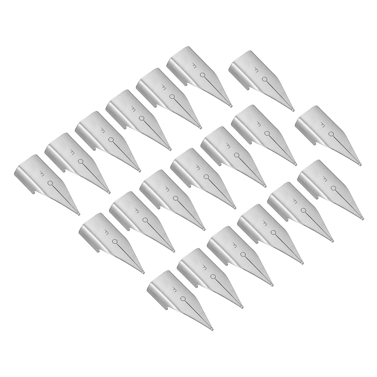 PATIKIL 0.45mm Line Width Fountain Pen Nib Replacement, 20 Pack Fine Nib 304 Stainless Steel Ink Dip Calligraphy Pen Nib for Drawing Writing, Silver