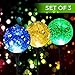 Solar Powered Crackle Glass Ball- 7 Color Changing Stake Lights- Set of 3- Weatherproof Design- Decorative Landscape Lamps- Wireless Outdoor LED Accent Lighting- Best Decor for Garden/Yard/Path (3)