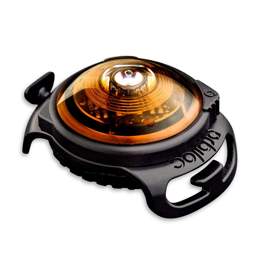 Orbiloc Dog Dual Light Safety Night Walking High Visibility in the Dark - Amber