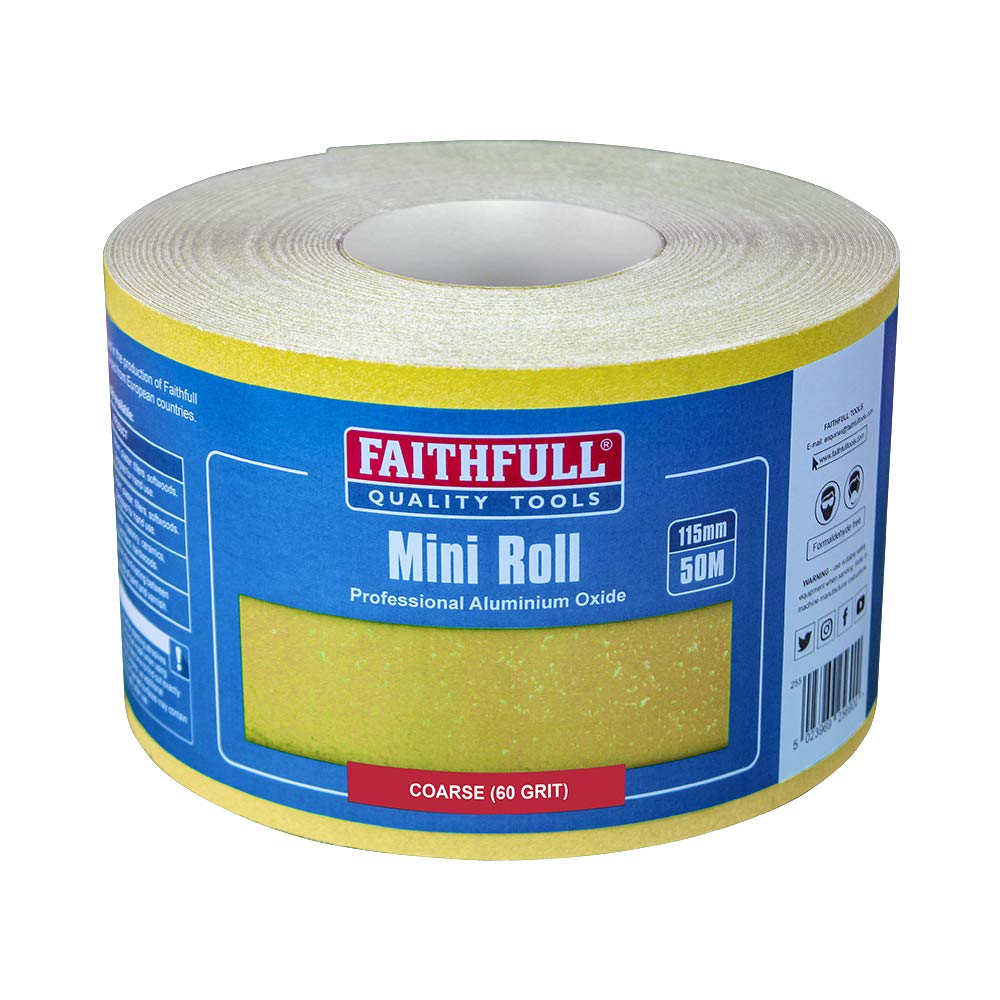 Faithfull FAIAR11560Y Alox Paper Roll Yellow 115mm x 50M 60G