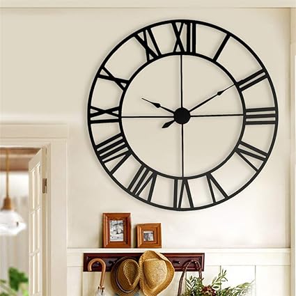 Fooskoo Wall Clocks Relojes De Pared 80 Cm Moderno 3d Grande Retro
