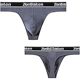 JINSHI Men's Bamboo Viscose G-String,Sexy thongs underwear,Low Rise Stretch and Big Ball Pouch Butt-Flaunting T-Back