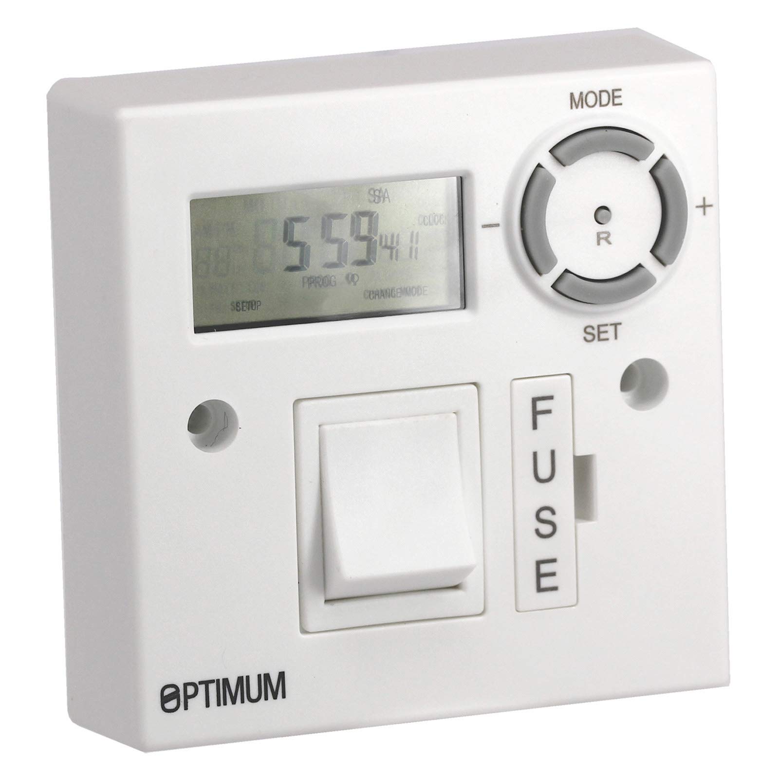 SPARES2GO Digital Fused Spur Timer for Immersion Heaters, Lighting, Panel Heaters & Towel Rails - Optimum Control
