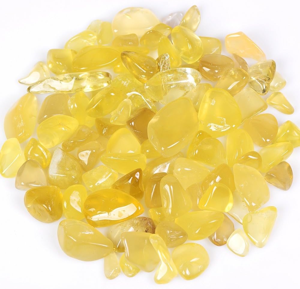 XKACrystal 1 lb Citrine Small Tumbled Chips Crushed Stone Healing Reiki Crystal Jewelry Making Home Decoration