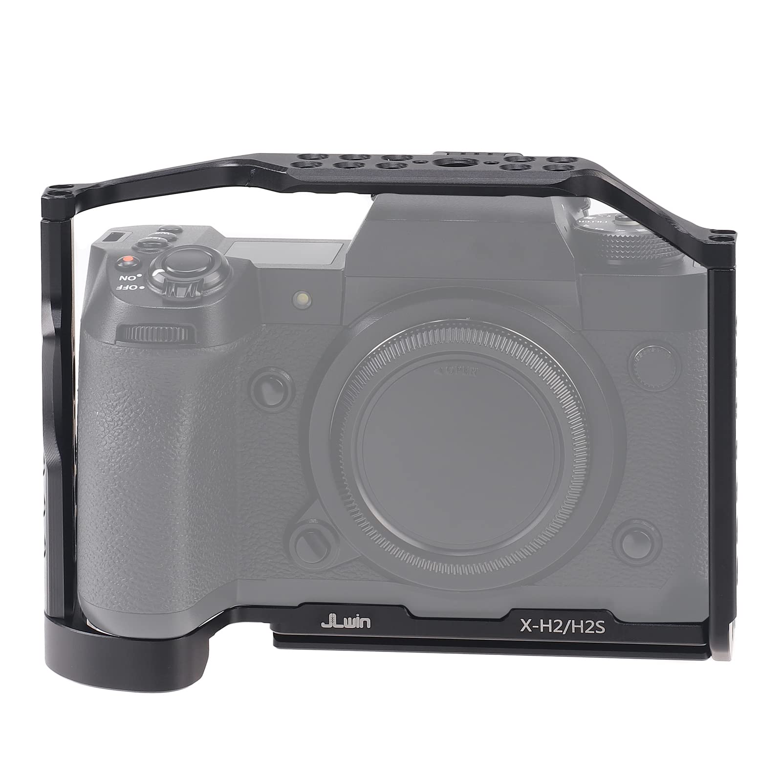 FOTGA Camera Cage Video Film Making Stabiliser Rig Aluminium Alloy with Cold Shoe and 1/4 Inch 3/8 Inch Screws for Fujifilm X-H2/X-H2S Mirrorless Camera