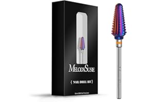 MelodySusie Professional Tornado Nail Drill Bits, 3/32'' Carbide Tungsten Multi-function Bits, Suitable for Manicure Pedicure Cuticle Gel Polishing, Salon Bits, Purple, Series Bit-X, 3XC