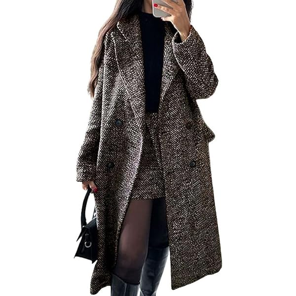 Amazon.com: Vintage Long Wool Jacket for Women Fall Winter Fashion