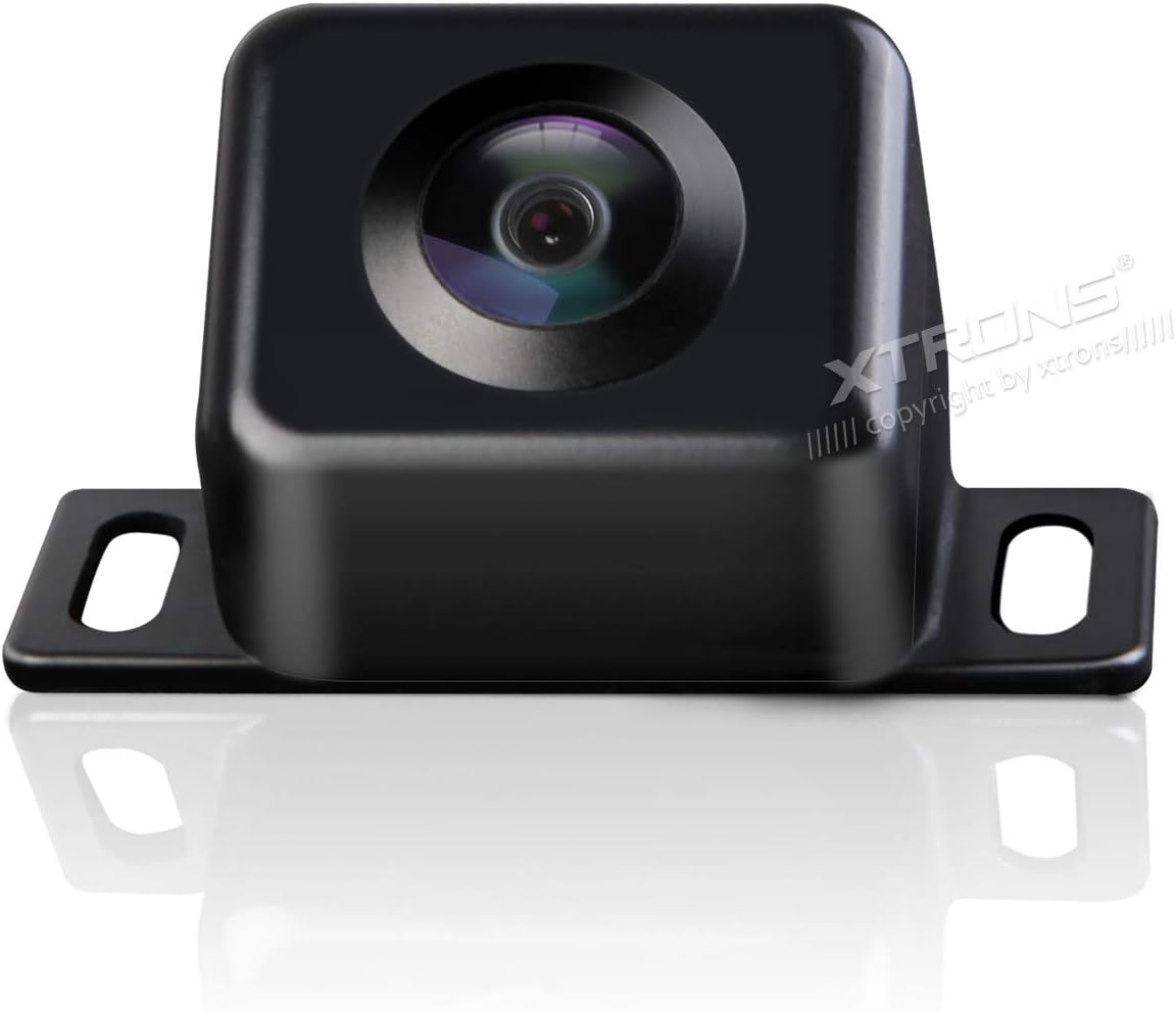 XTRONS Universal Car Front View Forward Camera 170° Wide Angle Waterproof Dustproof Bumper Mount Camera for Parking Monitor with HD Lens CMD Sensor PAL System RCA Video Cable