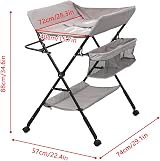 MeJa Baby Changing Table Portable Folding Diaper Station with Wheels view 2