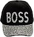 Crystal Case Womens Bling Boss Embellished Adjustable Baseball Cap Hat (Black)