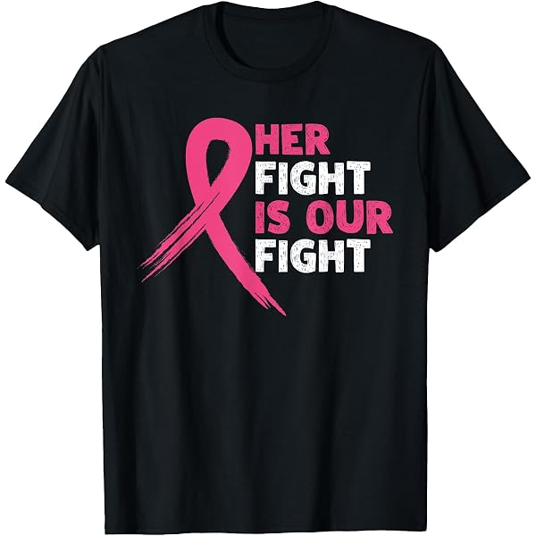T-Shirt Femme Octobre Rose Avec Ruban - Soutien Cancer Du Sein, Motif Cœur Et Ruban - Cadeau De Sensibilisation - 3