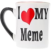 Cottage Creek Mugs - 16 oz. Large Ceramic I Love My Meme Coffee Cup - Stoneware Tea Mug Ideal for Kitchen, Home and Office Decor - Gifts for Women, Mom, Grandma, Mema, Grandparents