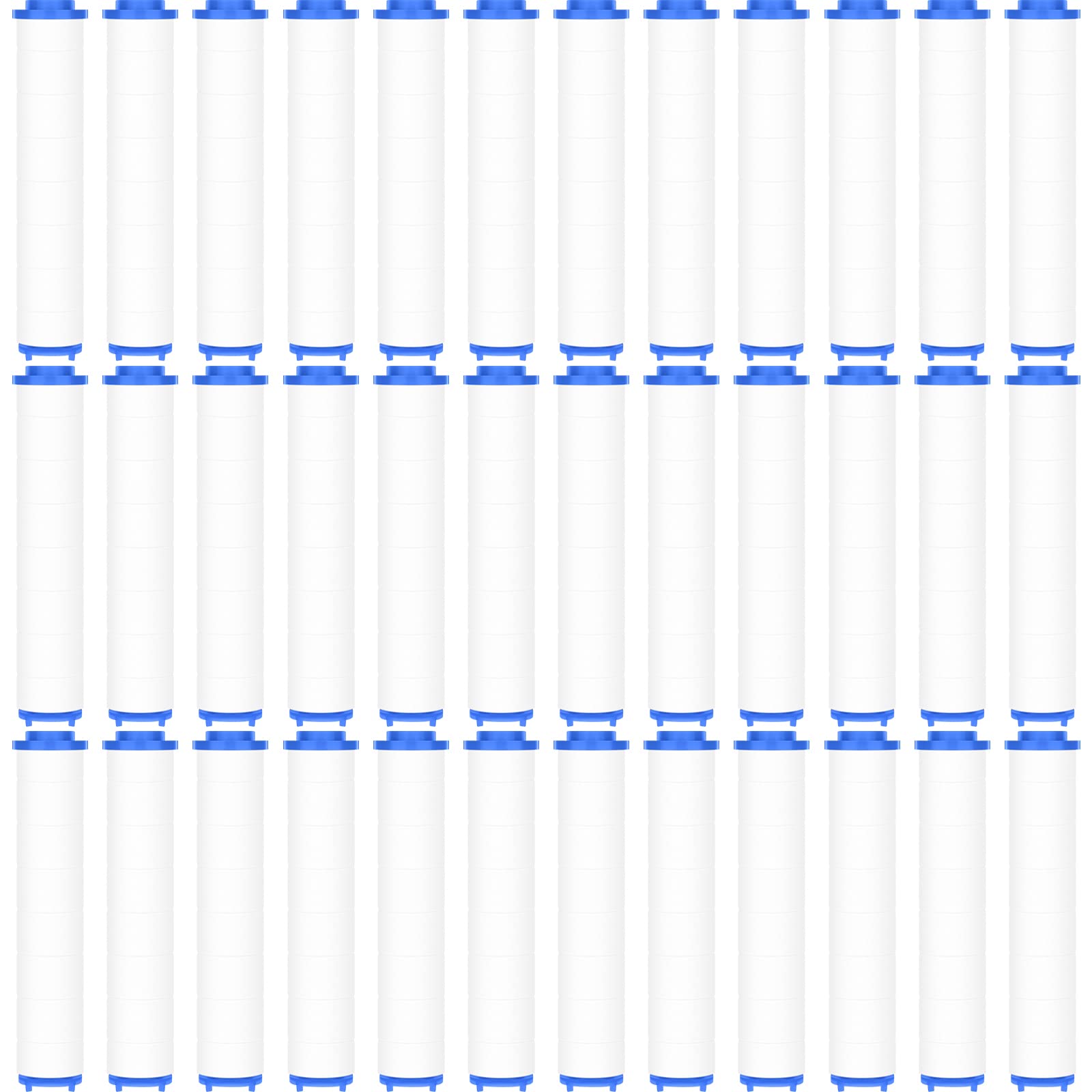 Photo 1 of Macarrie 36 Pcs Shower Head Filters 3.7 Inch PP Cotton Filter Cartridge Filter High Pressure Handheld Turbo Fan Shower Heads Filter for Detachable Propeller Jet Sets