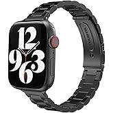 MoKo Thin Band Compatible Apple Watch Band Ultra3/2/1 49mm/Series 11/10/9/8/7/6/5/4/3/2/1/SE3/SE2/SE 46/45/44/42/41/40/38mm,Slim Stainless Steel Wristband Metal Replacement Adjustable Strap