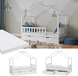 VitaliSpa Franka White House Bed 80x160 cm with 2 Drawers & Mattress view 4