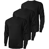 ZITY 3 Pack Men's Crewneck Sweatshirts Lightweight Long Sleeve Casual Pullover Moisture Wicking Sweatshirts for Men