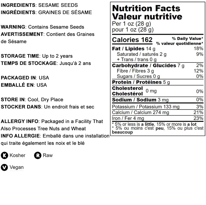 Tropgo Hulled White Sesame Seeds 200g - Recyclable Tub, Kosher, For Asian Cooking, Baking & Snacking