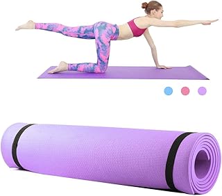 Roeam Yogamatte,Fitness Sportmatte, Yogamatte rutschfest,Yoga Matte,Household Gym Training Pad für Frauen Männer,173 * 61 * 0.6 cm, Lila