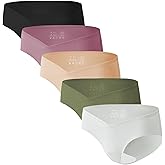 Angelhood Seamless Maternity Underwear for Women, Pregnancy Postpartum Panties No Show Bikini Under Bump Pack of 5, 3