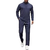 COOFANDY Men's Tracksuits 2 Piece Casual Athletic Sweatsuit Quarter Zip Pullover Long Sleeve Running Sport Outfits