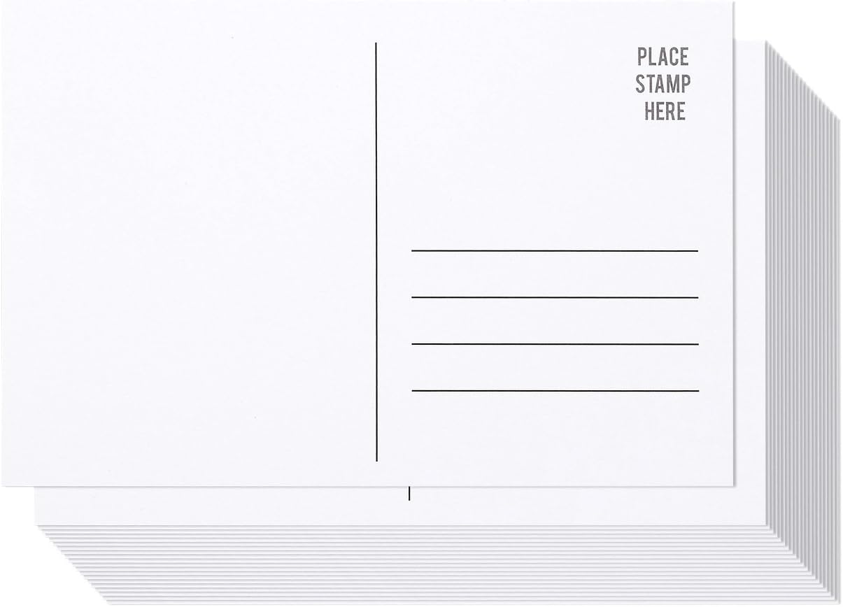 50 Pack Bulk Postcards Blank Plain White 4x6 Mailable