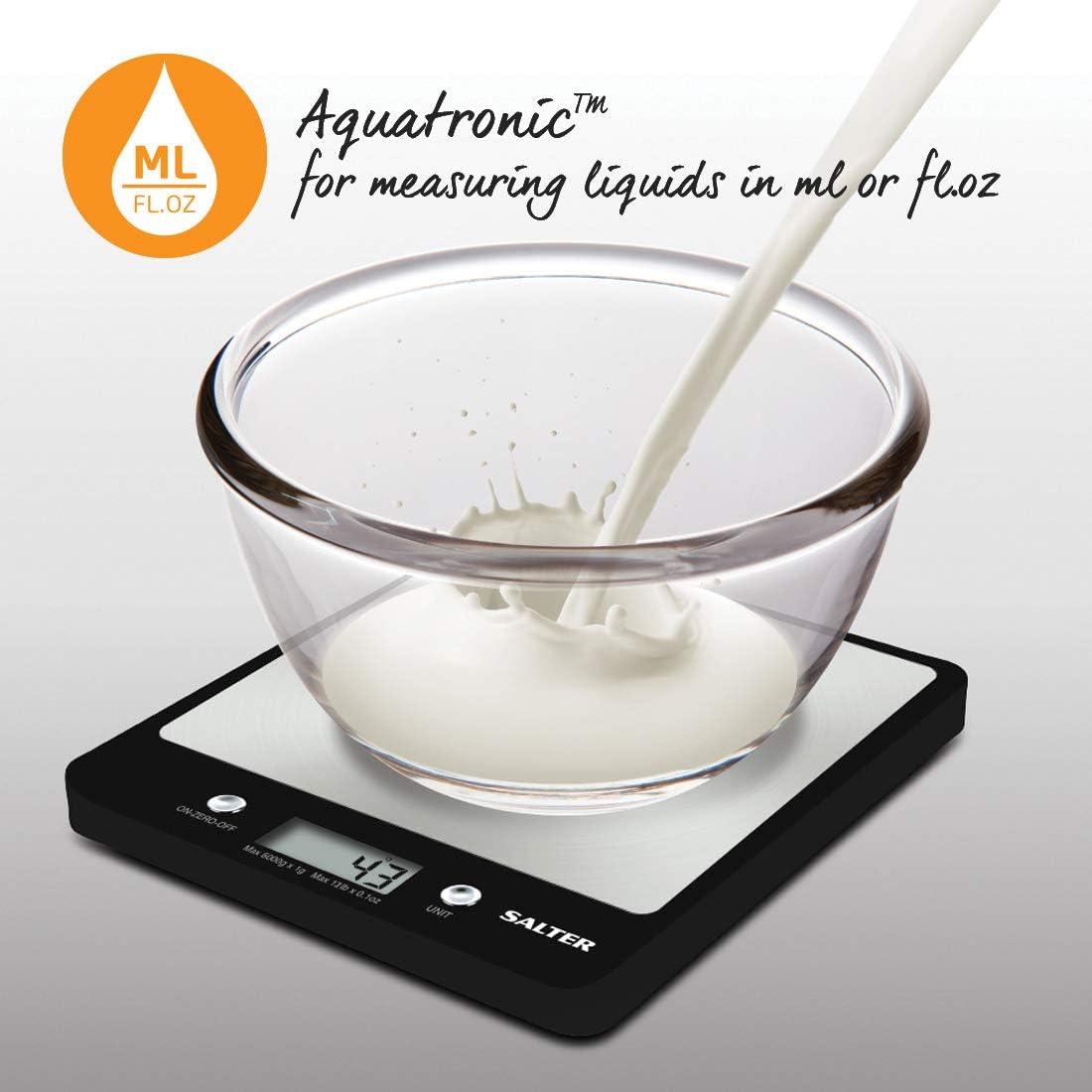Salter Evo Digital Kitchen Scale, Electronic Square Food Scale, Add & Weigh Multiple Ingredients, 6kg Capacity - Image 5