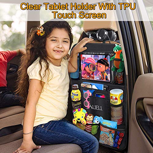 image for JALIELL Car Back Seat Organizer for Kids Car Organizer Kick Mats with 