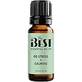 The Best De-Stress + Calming Essential Oil Blend- Premium Grade- 100% Pure & Natural for Aromatherapy, Diffuser, Spa, Massage, Air Freshener- 10 ml (.33 fl oz)