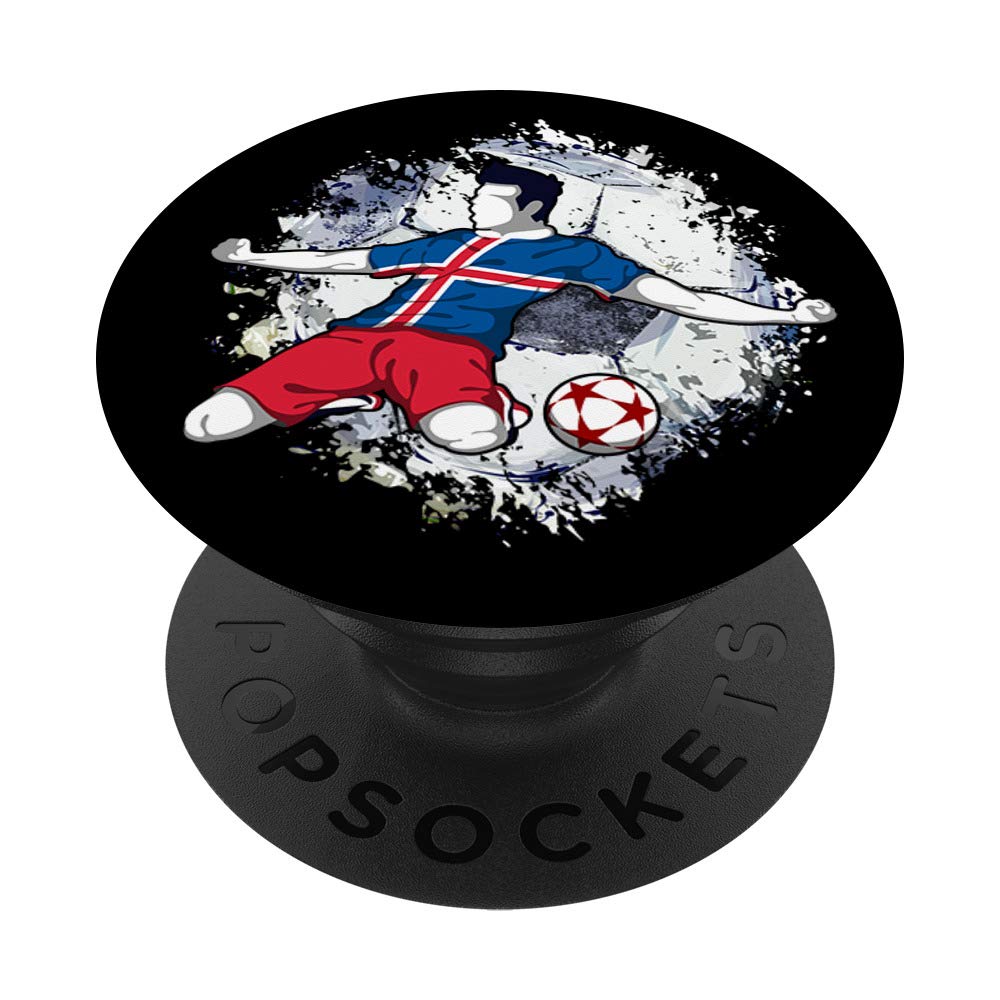 Iceland Soccer Icelandic National Flag Football Striker Art PopSockets PopGrip: Swappable Grip for Phones & Tablets