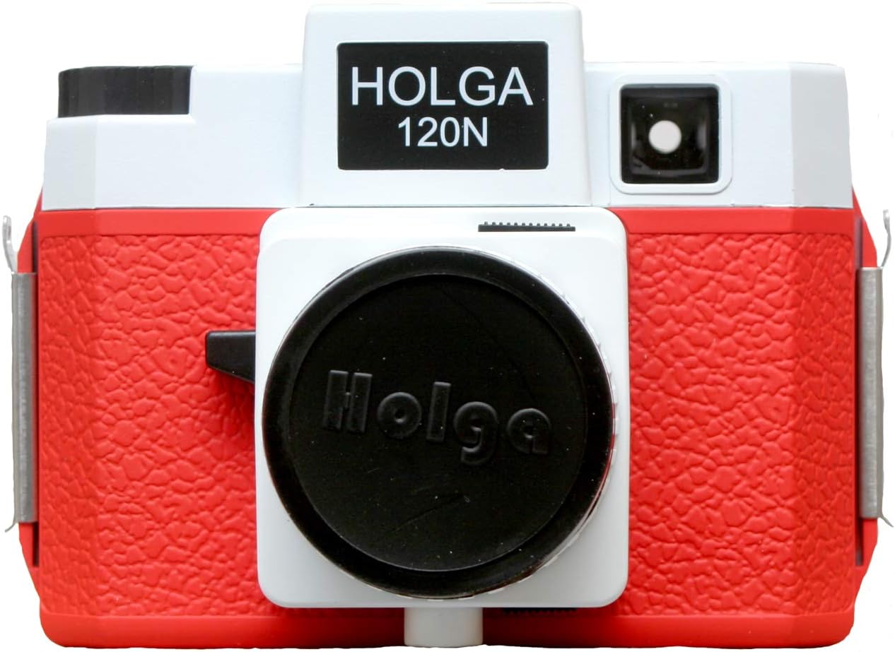 Holga 120N White Top Red Body 120 Format Film Camera