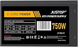 JUSTOP 750W PSU ATX 120mm Fan 8-Pin 12V 6+2 PCI-E 6x SATA UKCA CE view 8