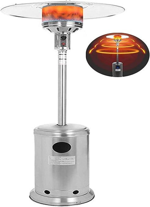 Amazon Co Jp 電気スペースヒーター 屋外ガスヒーターパティオヒータープロパン屋外パティオガスヒーター Btuフリースタンディングテラスヒーターガーデンパラソルパティオヒーター 銀 液化ガス 天然ガス プロパンパティオヒーター ホーム キッチン