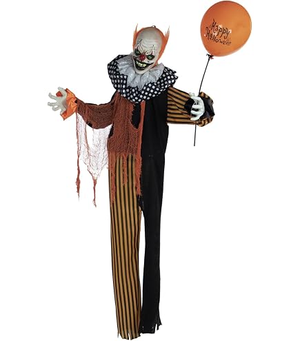 Payaso Siniestro Morado Con Luz Y Sonido – Figura De Decoración De Halloween De 39 Cm, My Other Me, Efectos Escalofriantes Para Fiestas De Terror Y Casas Del Miedo