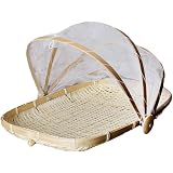 Panier de service de nourriture en bambou tissé à la main panier de tente de pique-nique couvert avec séchage de gaze panier de soleil à l'épreuve des insectes couverture de nourriture portable Panier de service de nourriture en bambou tissé à la main panier de tente de pique-nique couvert avec séchage de gaze panier de soleil à l'épreuve des insectes couverture de nourriture portable