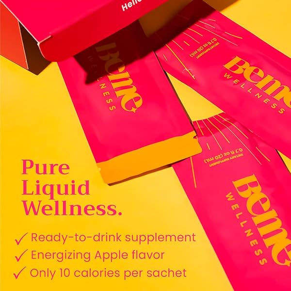 BEME VITAMIN B12 LIQUID SHOT, BESTRONG – VITAMIN B 12 DRINKABLE LIQUID SUPPLEMENT SUPPORTS ENERGY BOOST, FOCUS, & CONCENTRATION (30 SACHETS, APPLE (OLD))
