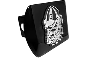 Elektroplate Officially Licensed University of Georgia Bulldogs All Metal Black Hitch Cover for Trucks and SUVs | Fits Standard 2" Trailer Hitch Receivers | Premium Weatherproof