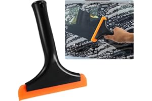 Wevdn Small Silicone Window Squeegee, Car Windshield Silicone Squeegee, Auto Windshield Water Blade Scraper with 5.9 Inch Blade and Non-Slip Handle for Window, Mirror, Glass Door (Black)