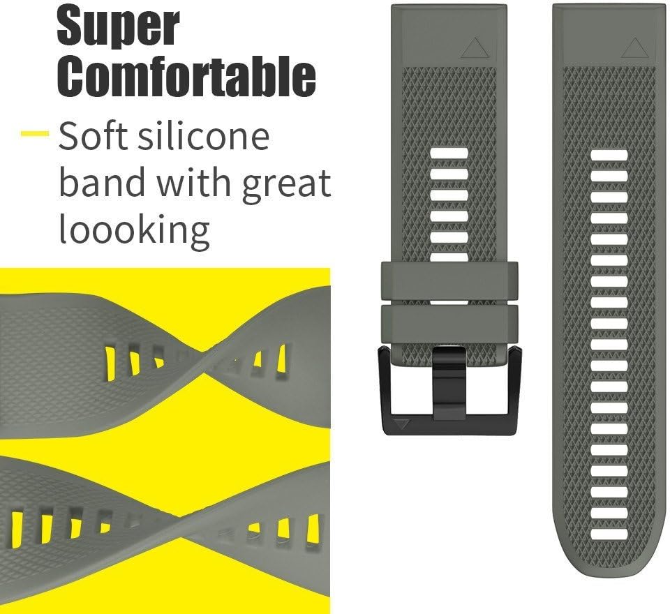 NotoCity for Garmin Fenix 6x/6x Pro/5x/5x Plus/7x/7x Pro Strap, Quickfit 26mm Watch Strap for Fenix 8 51mm/Fenix 3/3 HR - Image 5