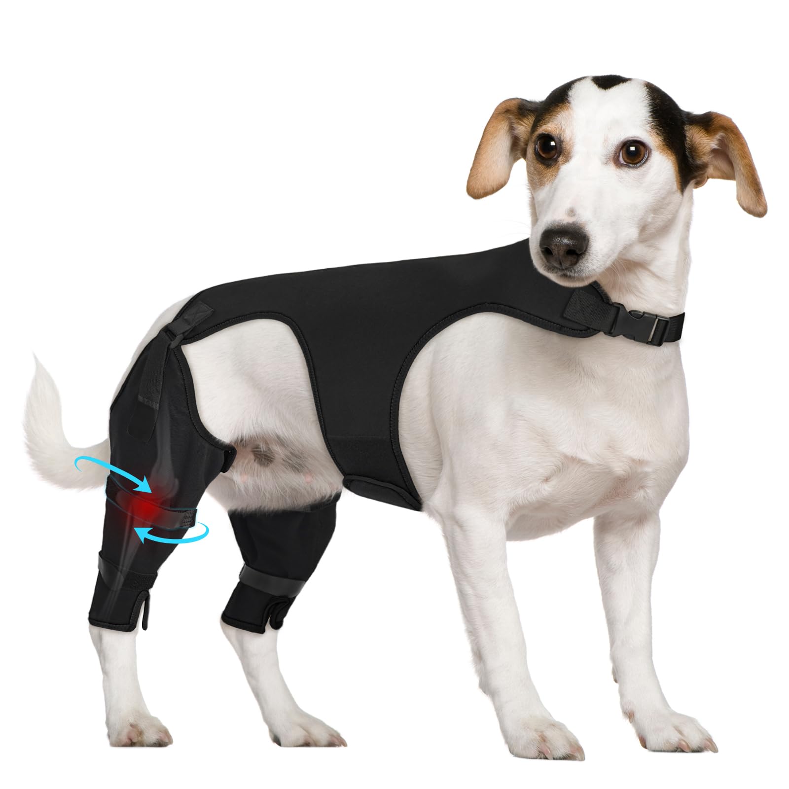 Photo 1 of Supet Dog Rear Leg Sleeve to Stop Licking- Potty-Friendly for TPLO ACL Surgery Leg Injuries, Chew Resistant Washable Recovery Sleeve, for Male and Female Pets(Black,L)