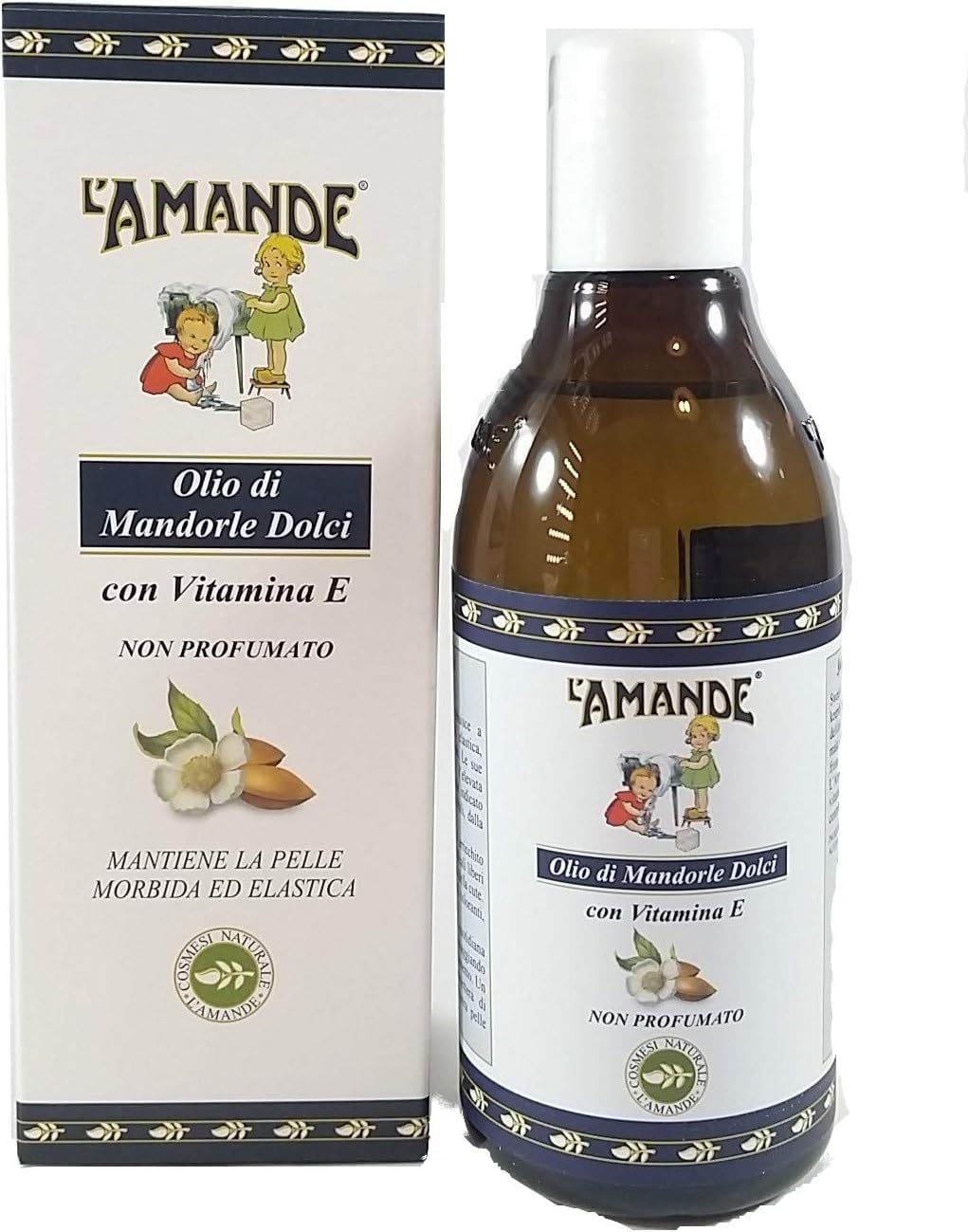 L'AMANDE - 100% Natural Sweet Almond Oil for Body and Face with Vitamin E Unscented Emollient Action Against Blemishes and Skin Redness, Ideal as Massage Oil, 250 ml — image 1
