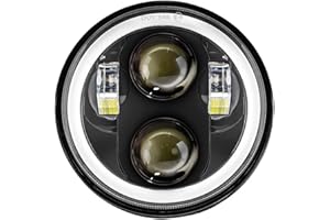 Motocross 5.75 Inch Headlight Fit for Shadow VT 600 700 750 1100 VTX 1300 1800 Motorcycle Headlamp(Yellow)