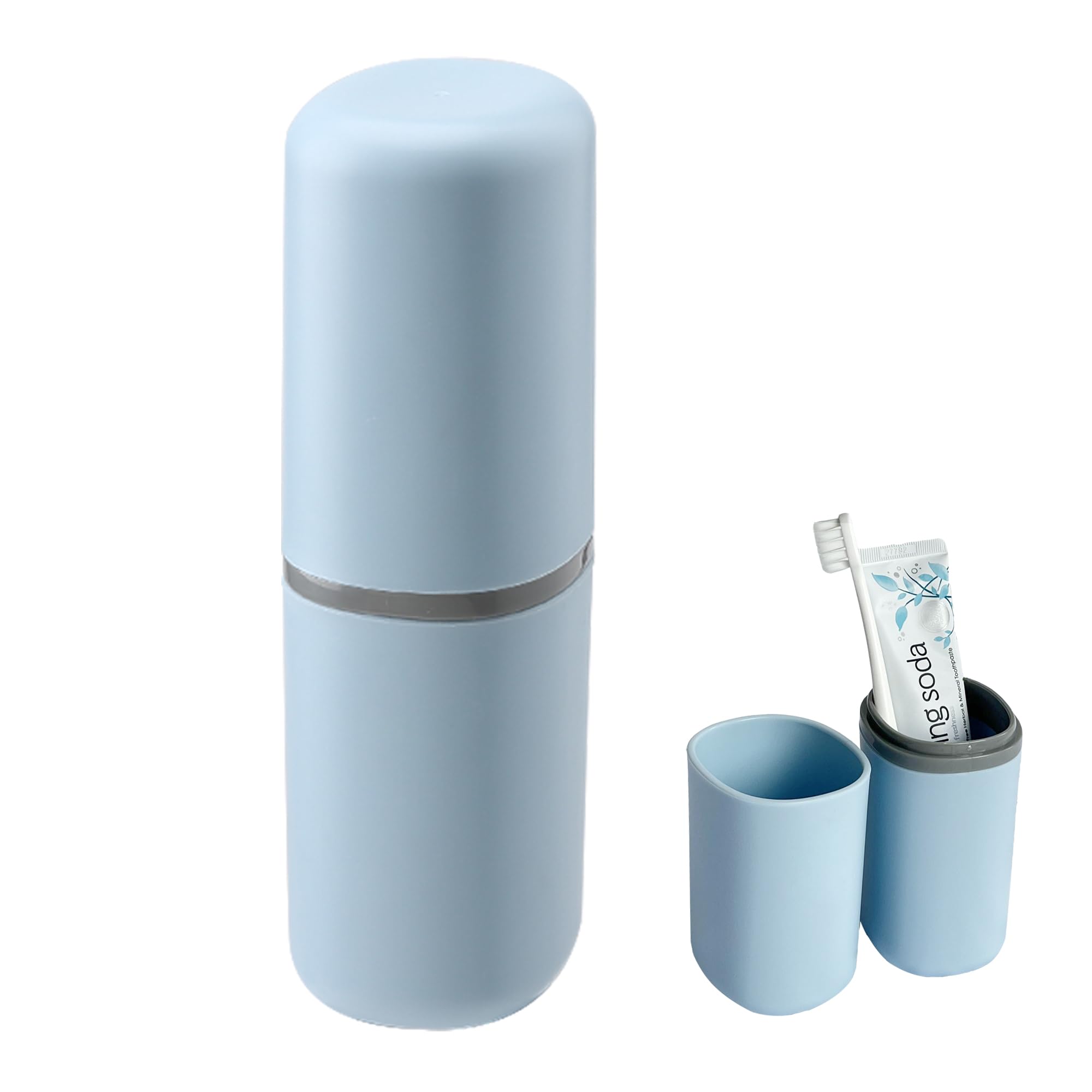 ZWCEGND Toothbrush Travel Case,Multi-Function Portable Toothbrush Cover,Dustproof Toothbrush Holder,Suitable for Business Camping Travel or Daily Use(Blue)