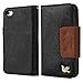 iPhone 4S Case,iPhone 4 Case,by HiLDA,Wallet Case,PU Leather Case,Credit Card Holder,Flip Cover Skin[Black]